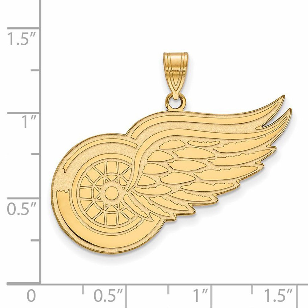 14K Yellow Gold NHL LogoArt Detroit Red Wings XL Pendant