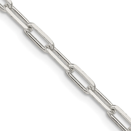 Sterling Silver 3.25mm Elongated Open Link Chain 22 Inches