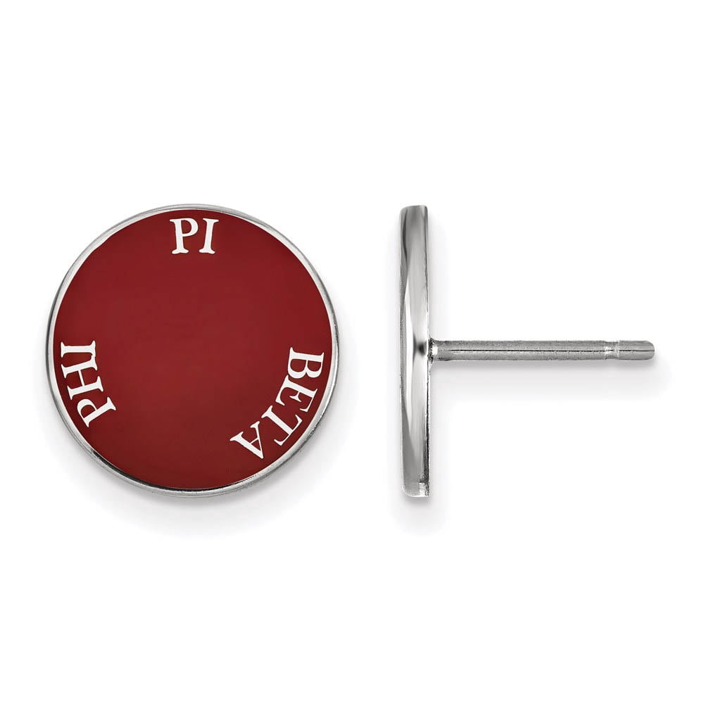 Sterling Silver Official Licensed Greek Sororities Pi Beta Phi (???) Enameled Post Earrings