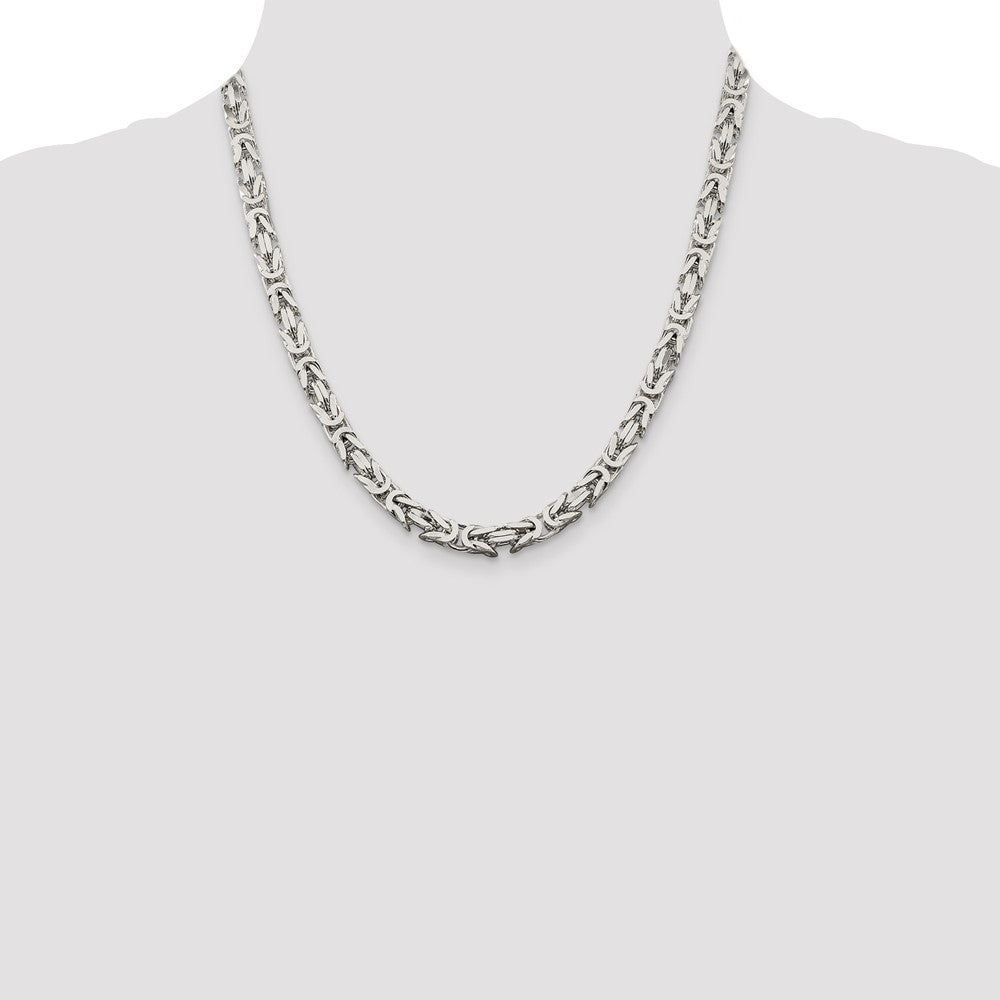 Sterling Silver 6mm Byzantine Chain 20 Inches