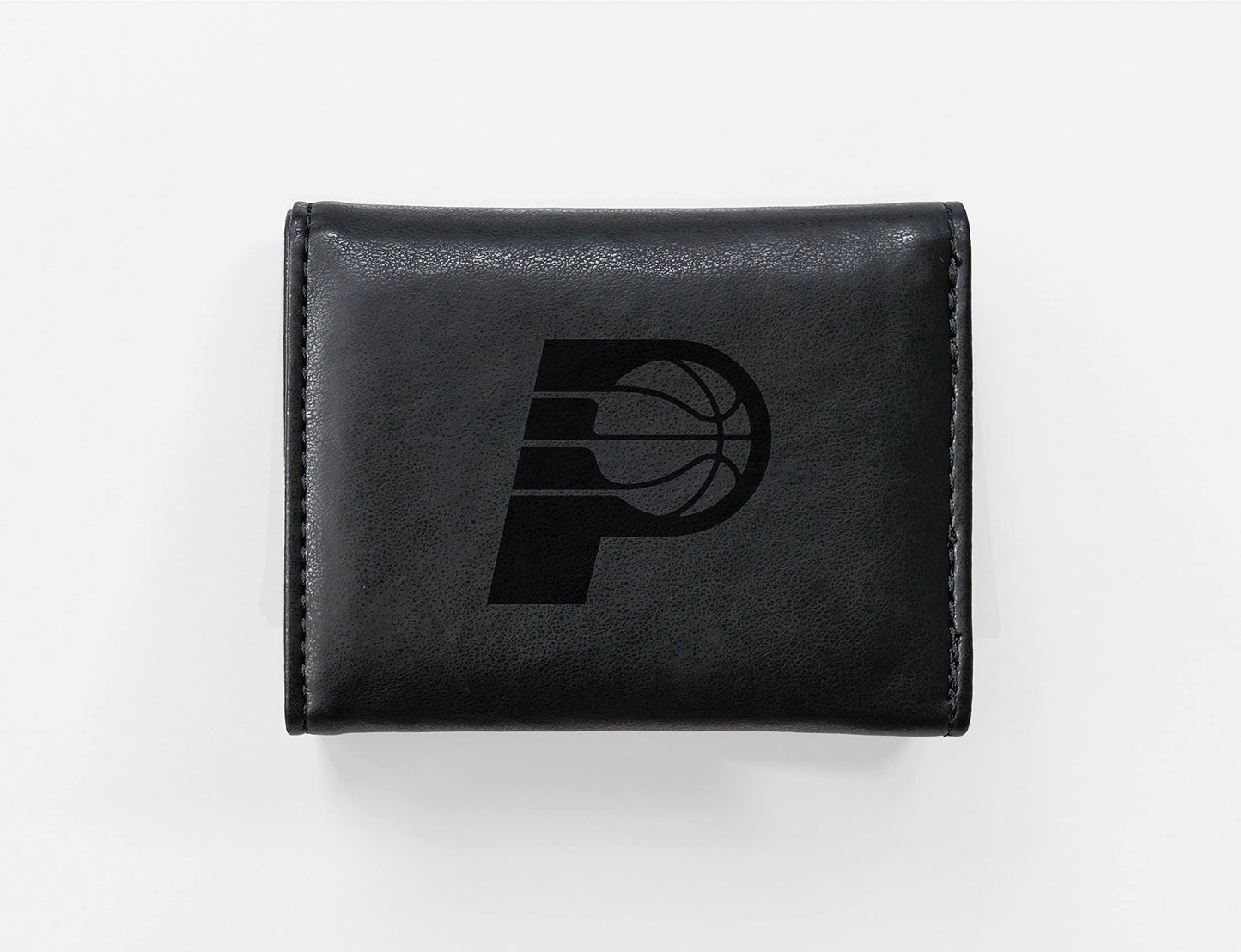 Basketball Rico Industries Indiana Pacers Black Laser Engraved Trifold Laser Engraved Tri-Fold Wallet - Men's Accessory