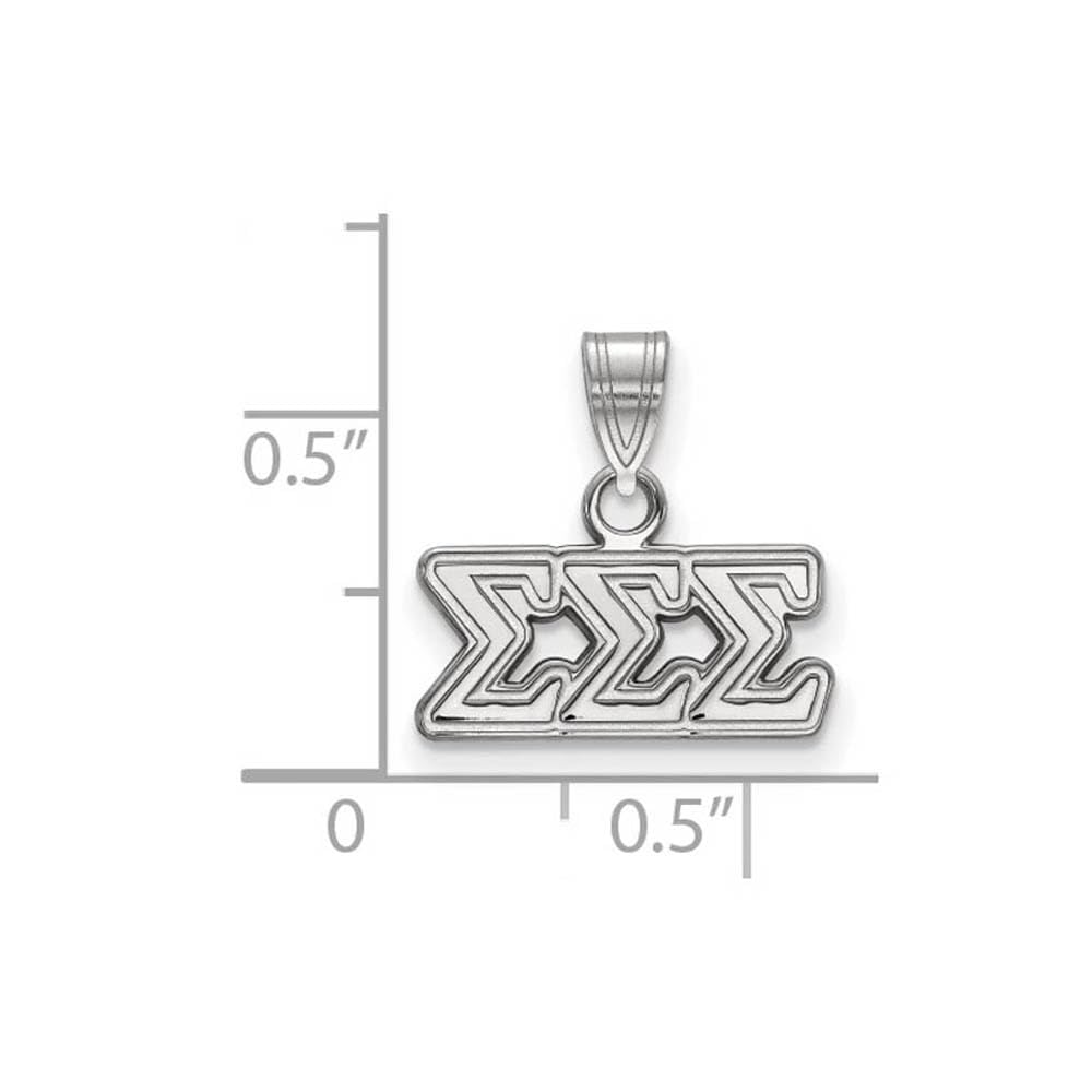 Sterling Silver LogoArt Official Licensed Greek Sororities Sigma Sigma Sigma (???) Small Pendant