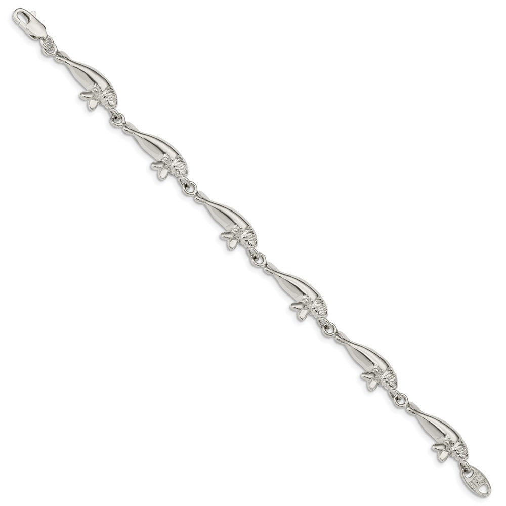 Sterling Silver Manatees Bracelet 7 inches