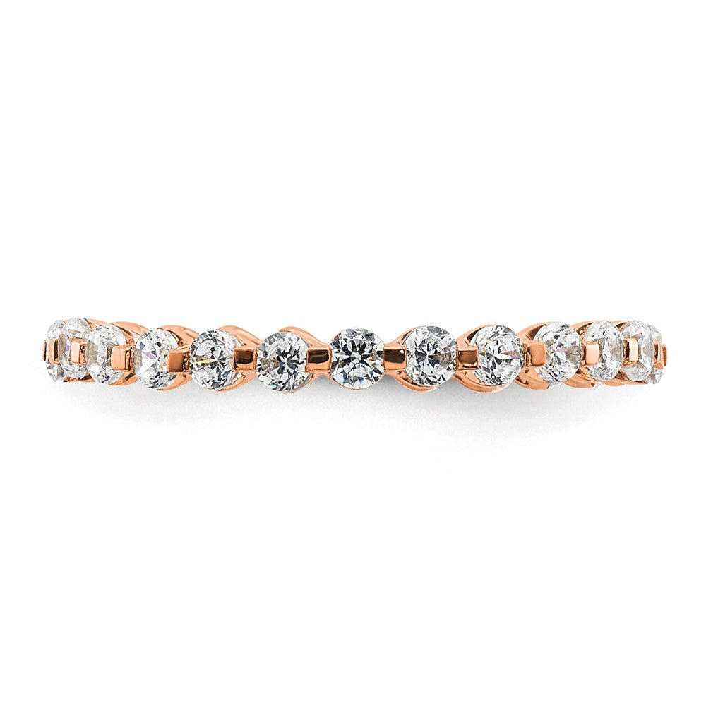 True Origin 14k Rose Gold 7/8 carat Lab Grown Diamond VS D E F Eternity Band
