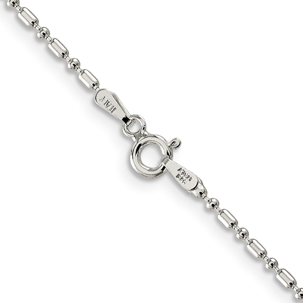 Sterling Silver 1.5mm Fancy Beaded Chain 24 Inches