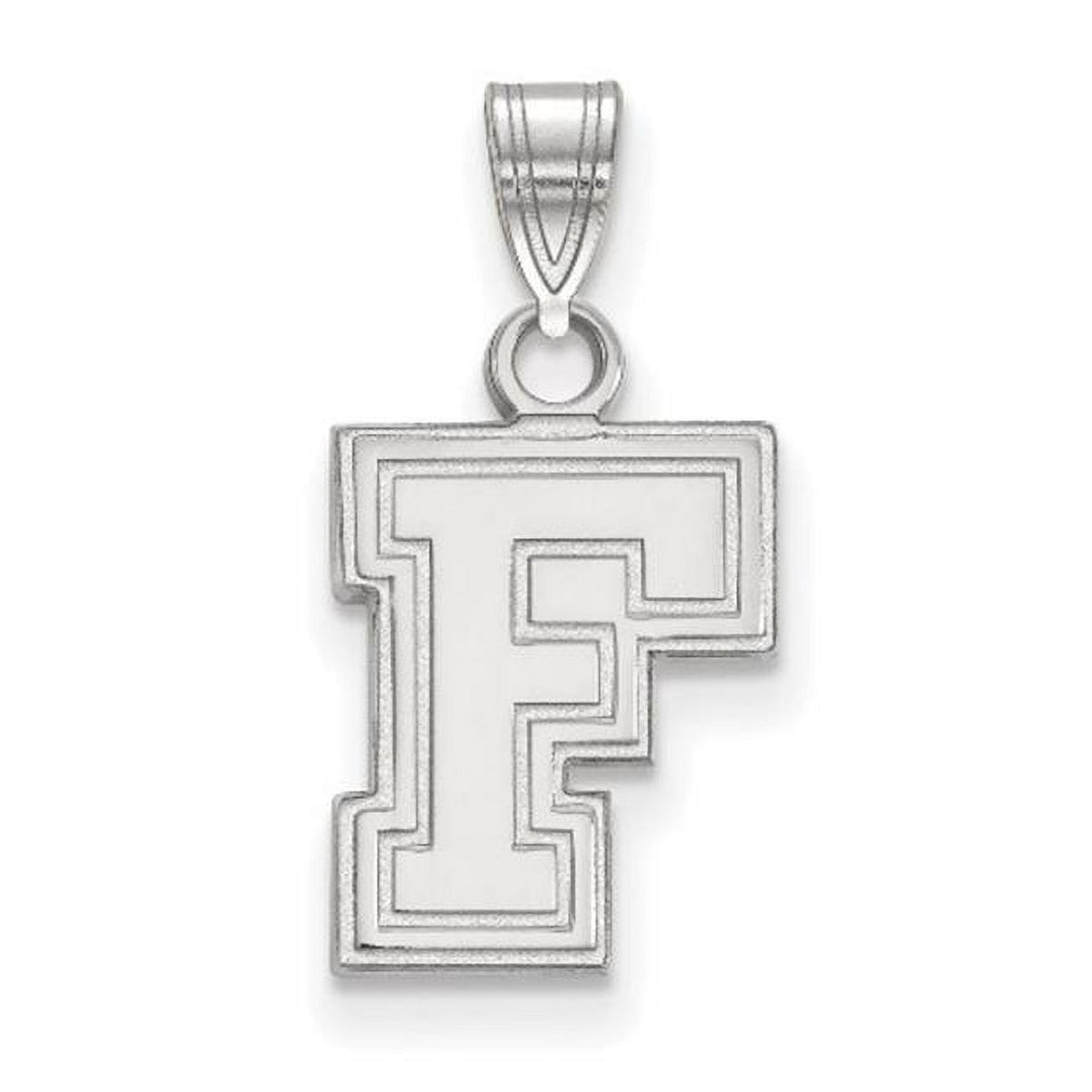 Sterling Silver LogoArt Official Licensed Collegiate Fordham University (FU) Small Pendant