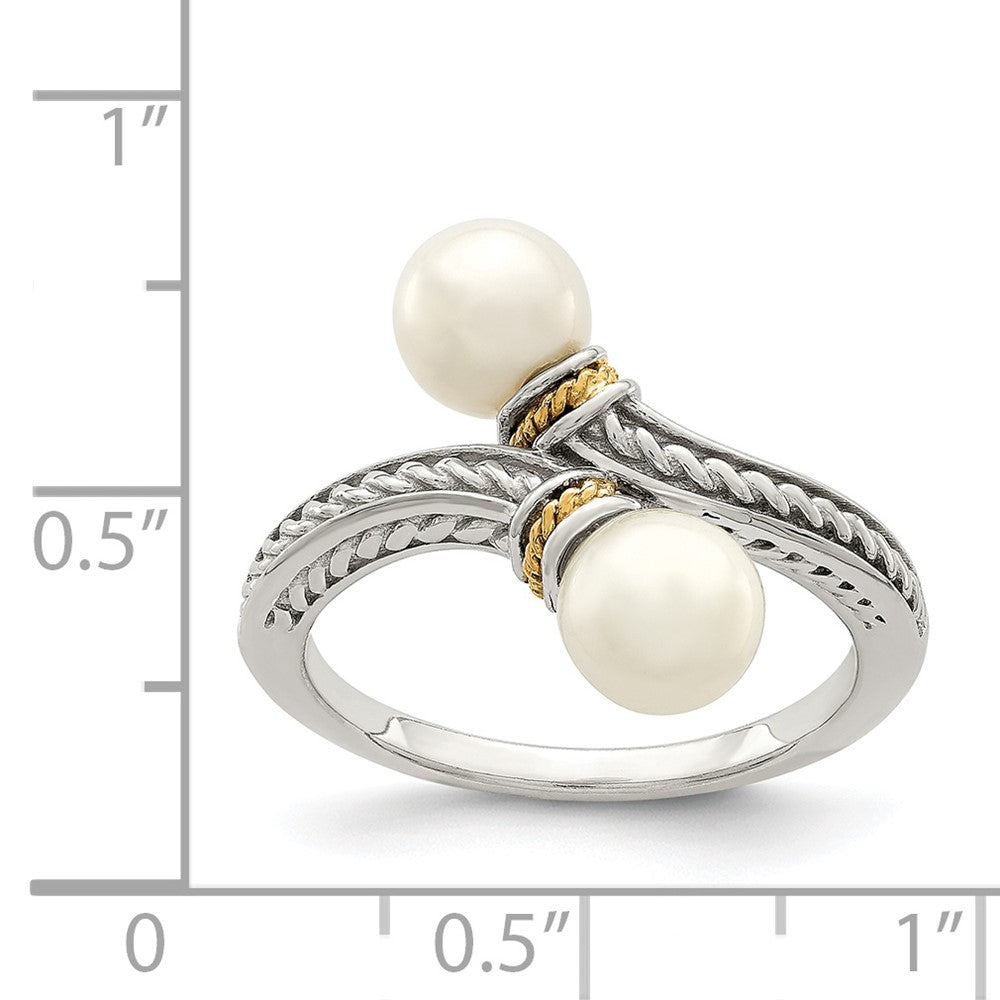 Shey Couture Sterling Silver with 14K Accent 6-7mm Freshwater Cultured Pearl Ring
