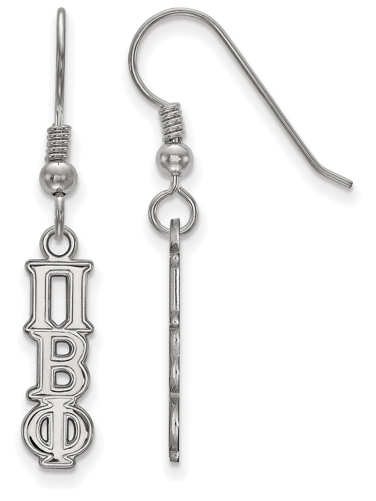 Sterling Silver Official Licensed Greek Sororities Pi Beta Phi (???) Small Dangle Earrings