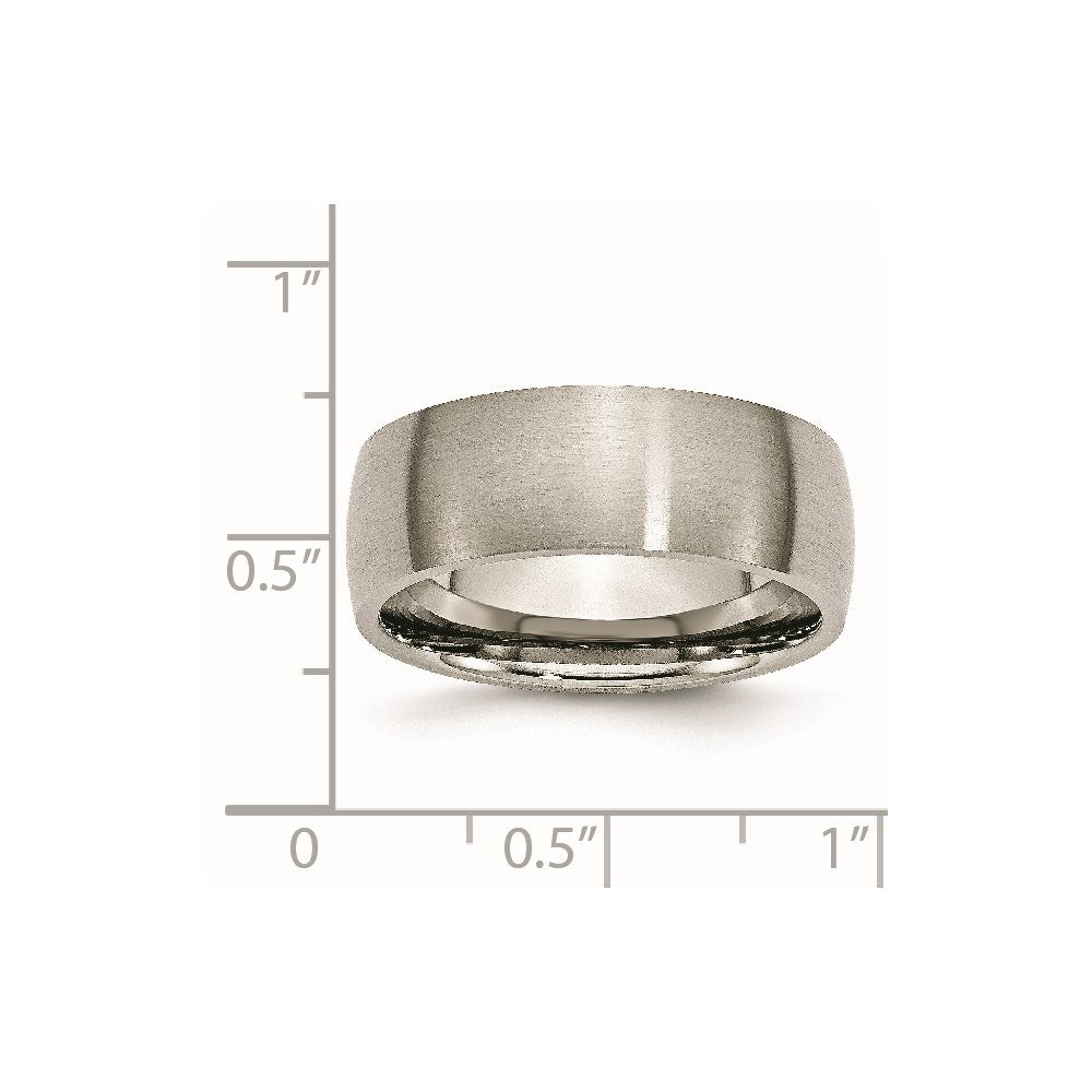 Titanium Brushed 8mm Half Round Band Size - 10.5