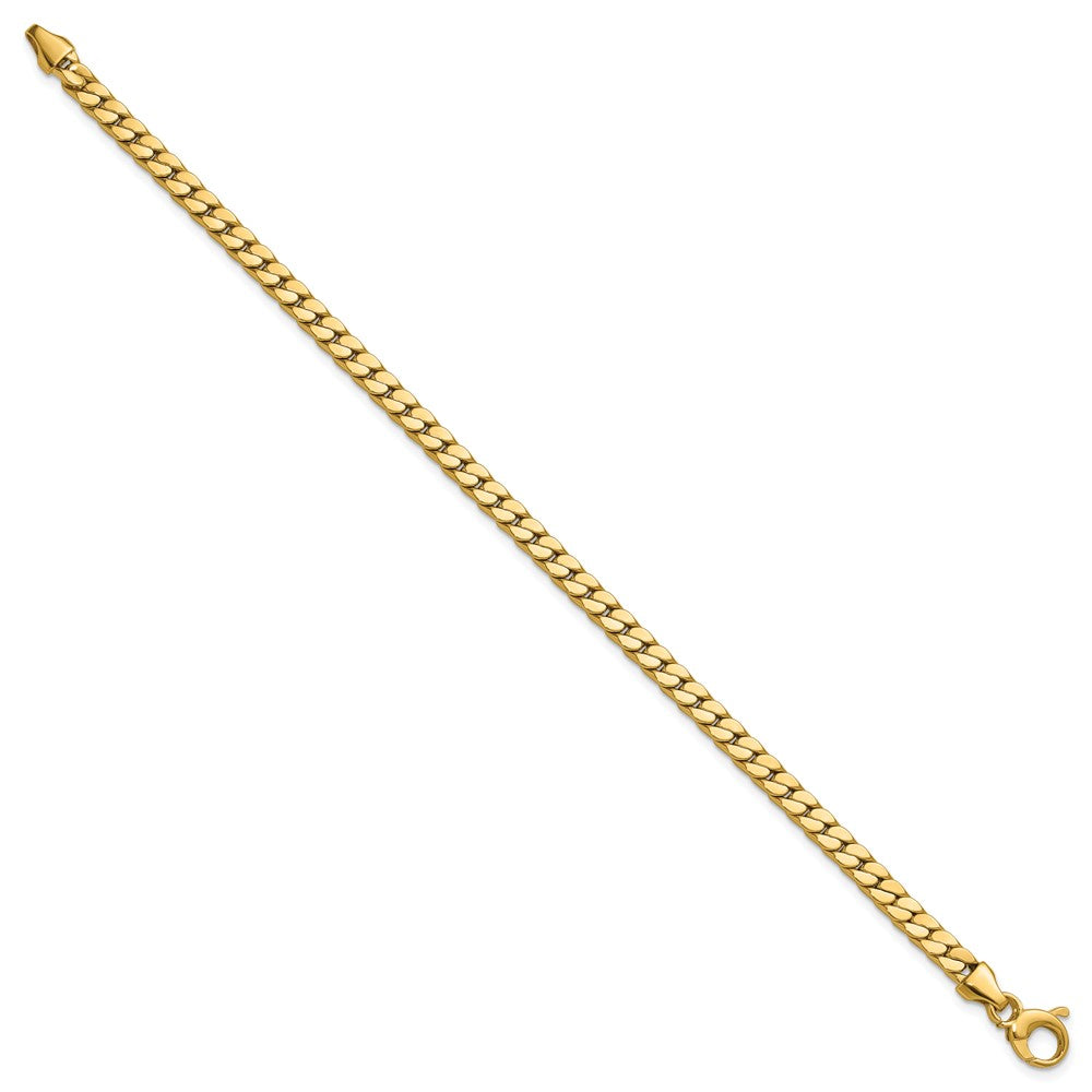 14K Polished Fancy Curb Link Bracelet 7.75  inches