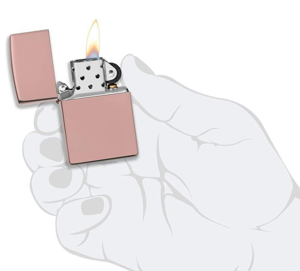 Zippo High Polish Rose Gold Pocket Lighter