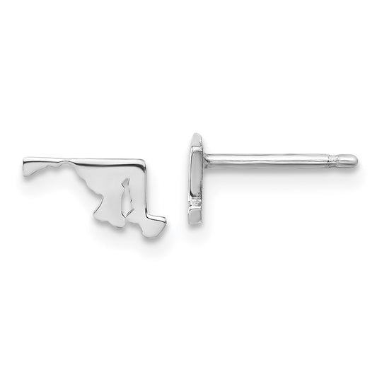 Sterling Silver/Rhodium-plated Maryland State Earrings