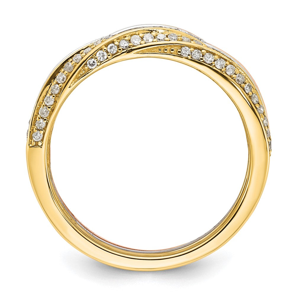 10k Tri-color Diamond Stackable Rings