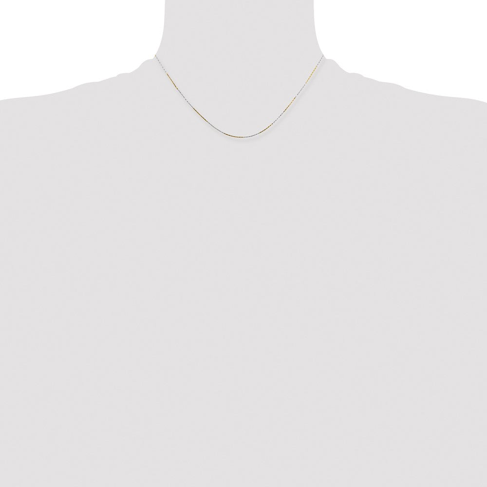 White & Yellow Rhodium over Brass 0.85mm Fancy Chain