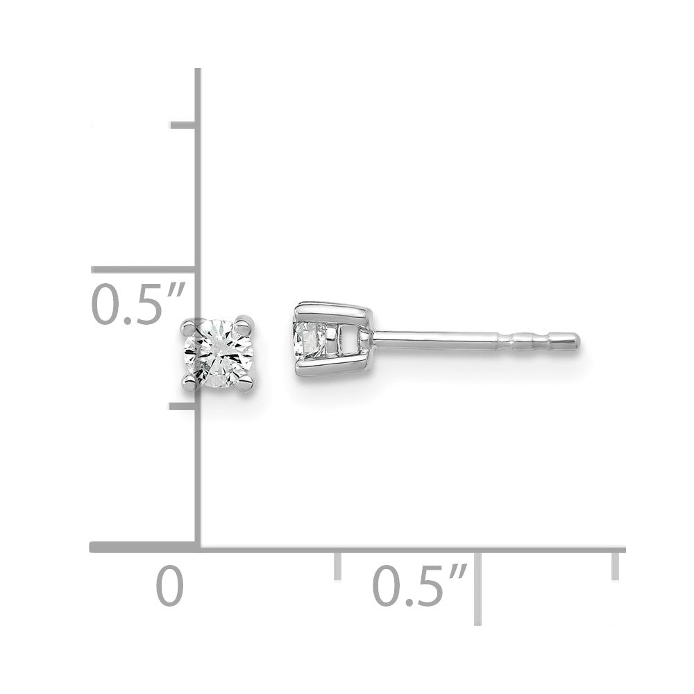 14k White Gold 1/5 ctw Lab Grown Diamond VS+ F+ Round 4 Prong Heavy Wt. Stud Earrings