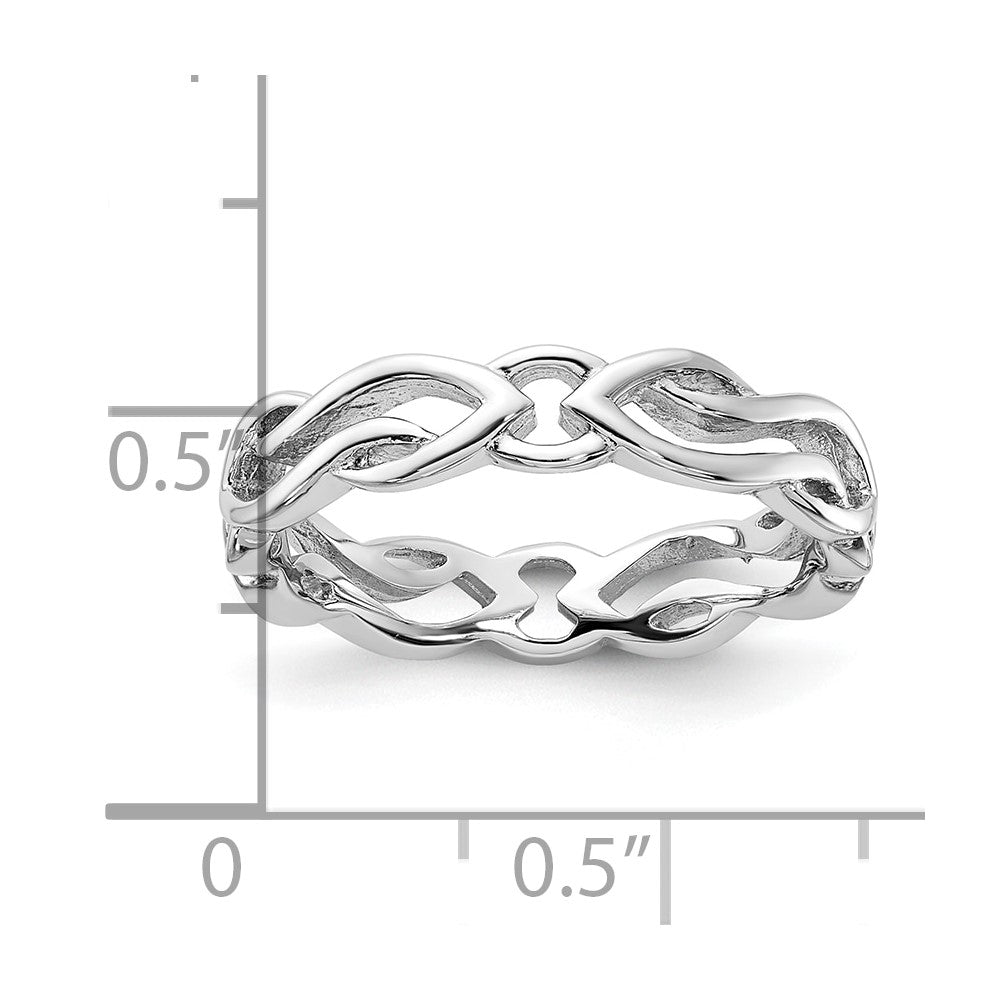 Sterling Silver Stackable Expressions Carved Band Ring
