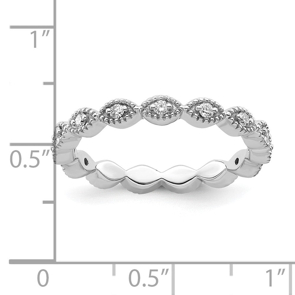 Sterling Silver Stackable Expressions Diamond Ring Size -10