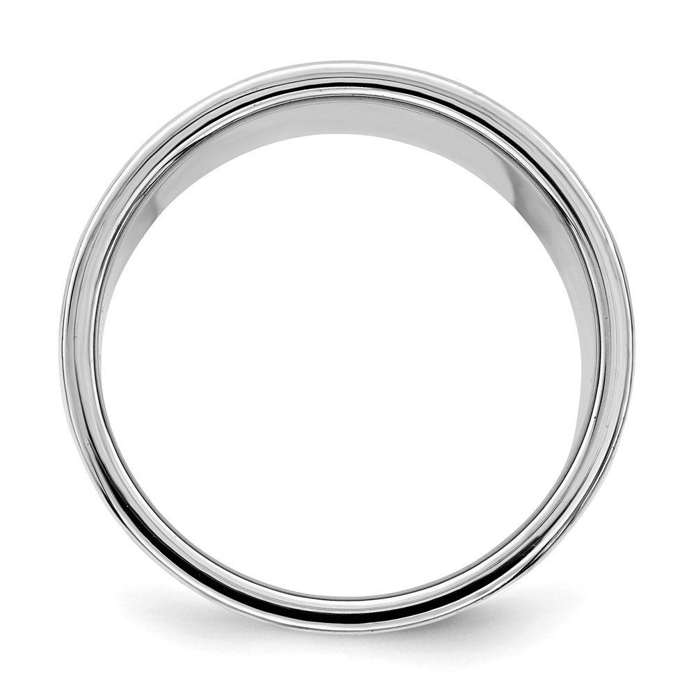 SS Rhodium-plated 12mm Flat Size 10 Band