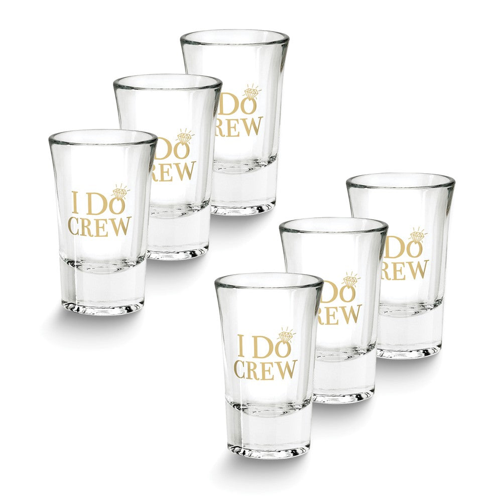 Six I Do Crew 1.5oz Shot Glasses Set
