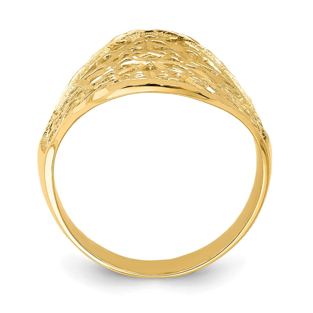14K Polished Filigree Ring Size 7