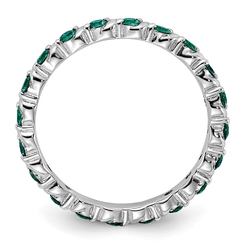 Sterling Silver Stackable Expressions Created Emerald Ring