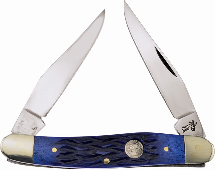 Frost Cutlery F14161BLPB Muskrat Folding Knife Blue Pick Bone Handle Folder
