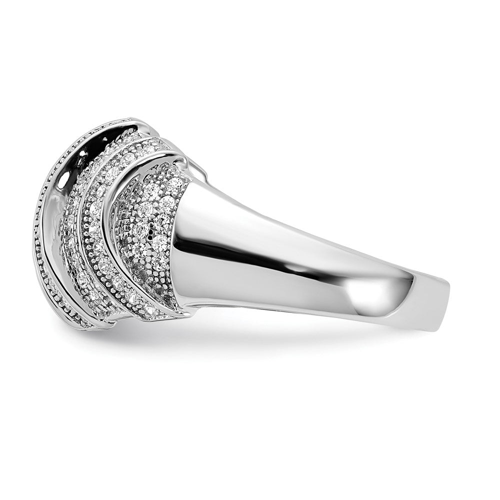 Brilliant Embers Sterling Silver Polished Fancy CZ Ring