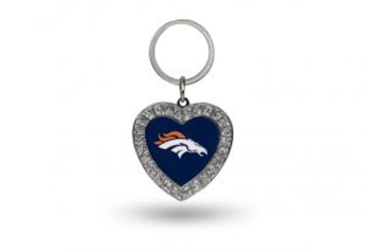 Denver Broncos Bling Rhinestone Heart Keychain