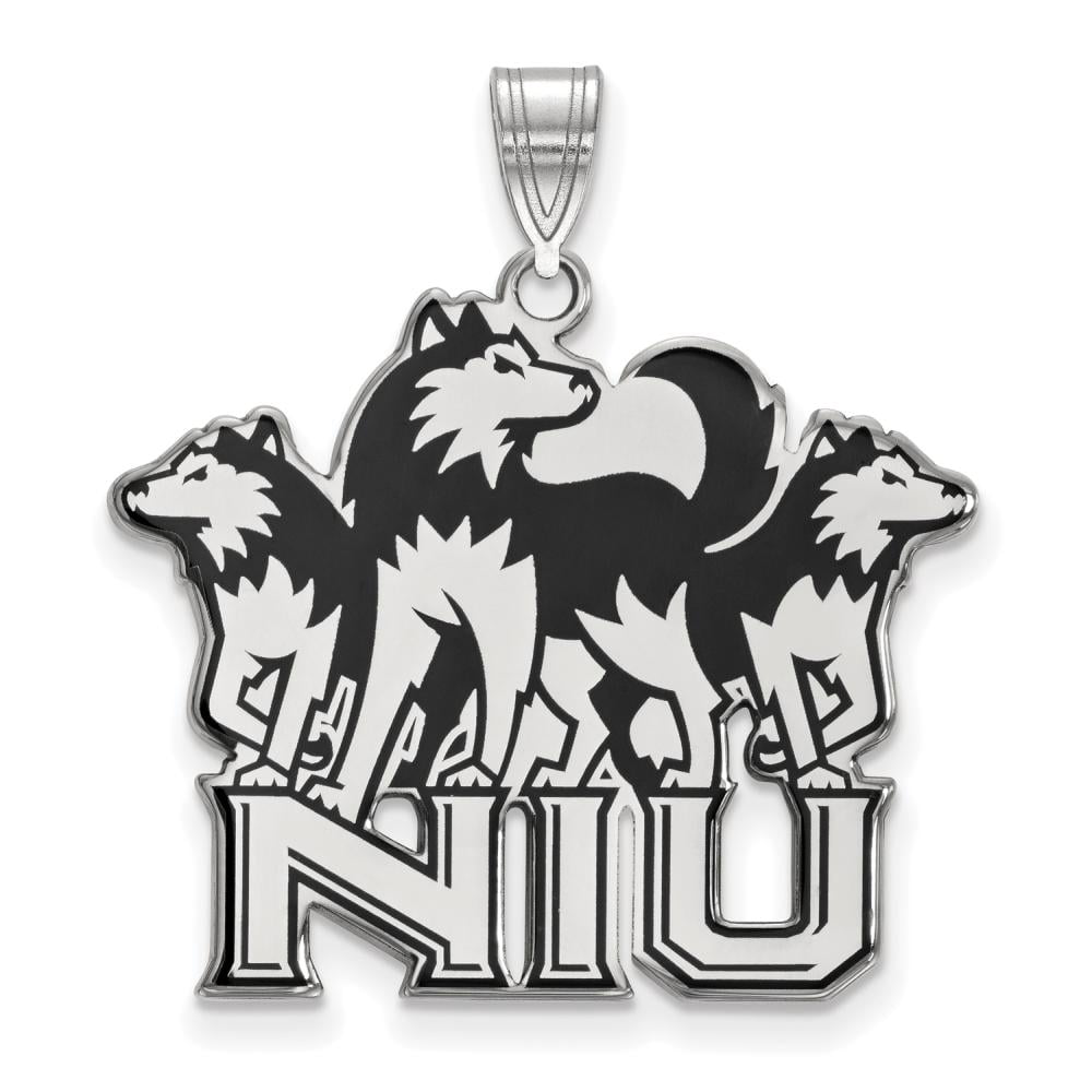LogoArt SS041NIU Sterling Silver Northern Illinois University Extra Large Enameled Pendant