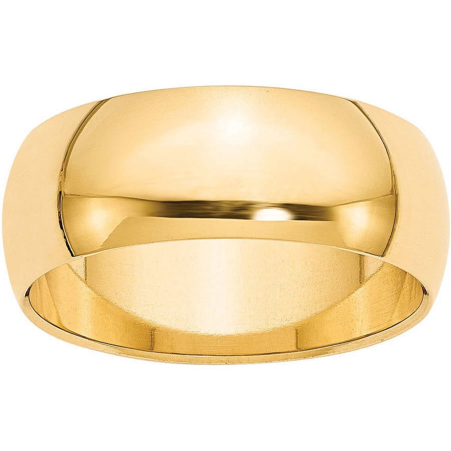 14k Yellow Gold 8mm Half Round Wedding Band Size 14