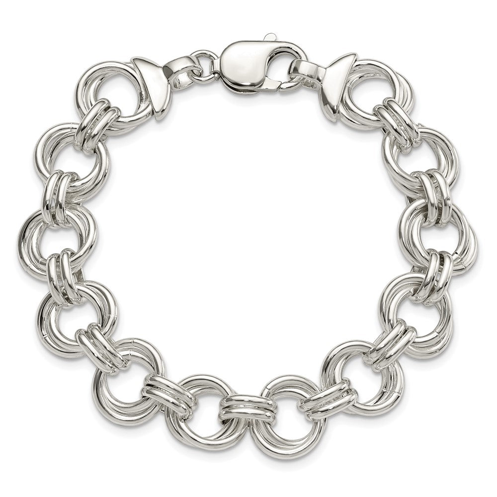 Sterling Silver Fancy Link Bracelet 7.5 inches