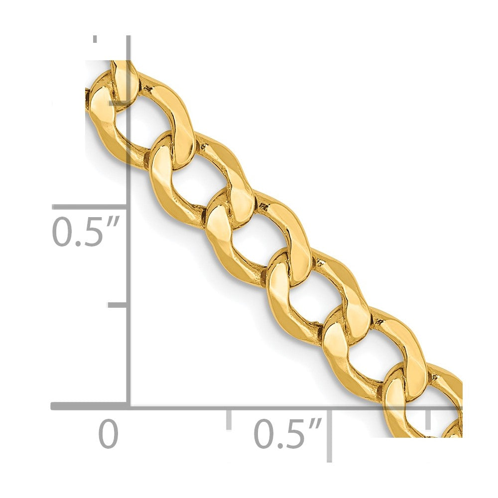 10K 5.25mm Semi-Solid Curb Chain 8  inches