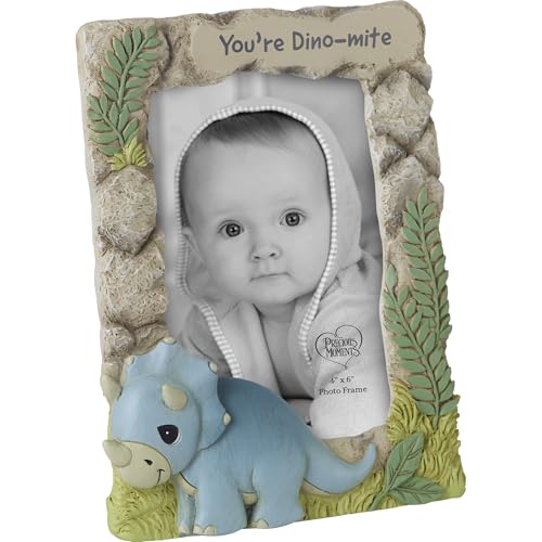 Precious Moments Hand-painted Resin Triceratops Dinosaur 4x6 Photo Frame