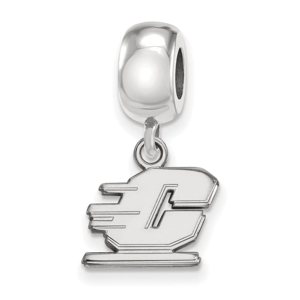 Sterling Silver Rhodium-plated LogoArt Central Michigan University Letter C Extra Small Dangle Bead Charm