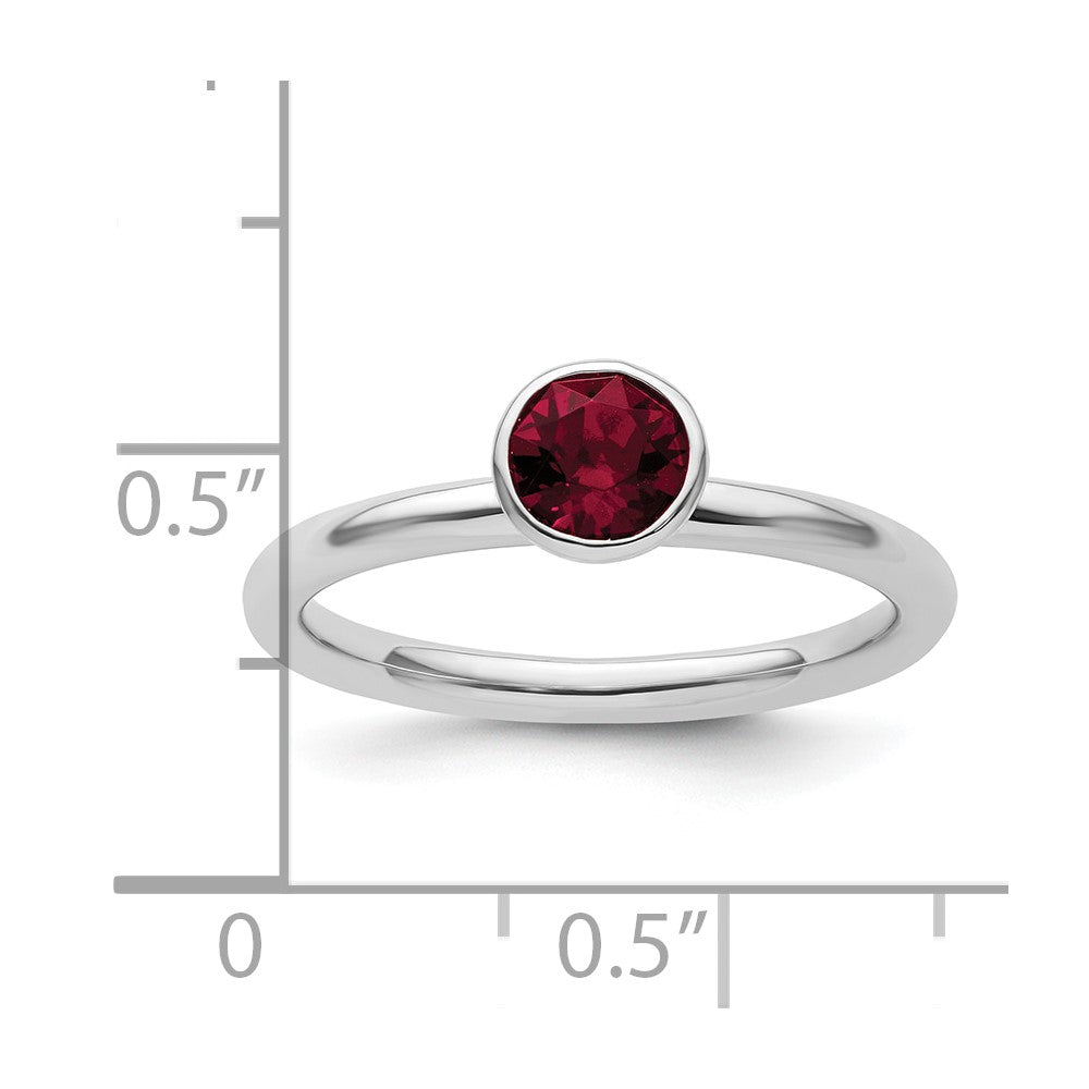 Sterling Silver Stackable Expressions High 5mm January Crystal Ring Size -9