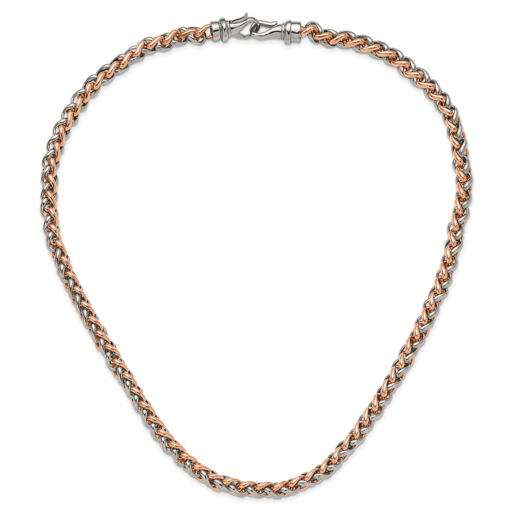 Stainless Steel Polished Rose IP-plated 24in Necklace
