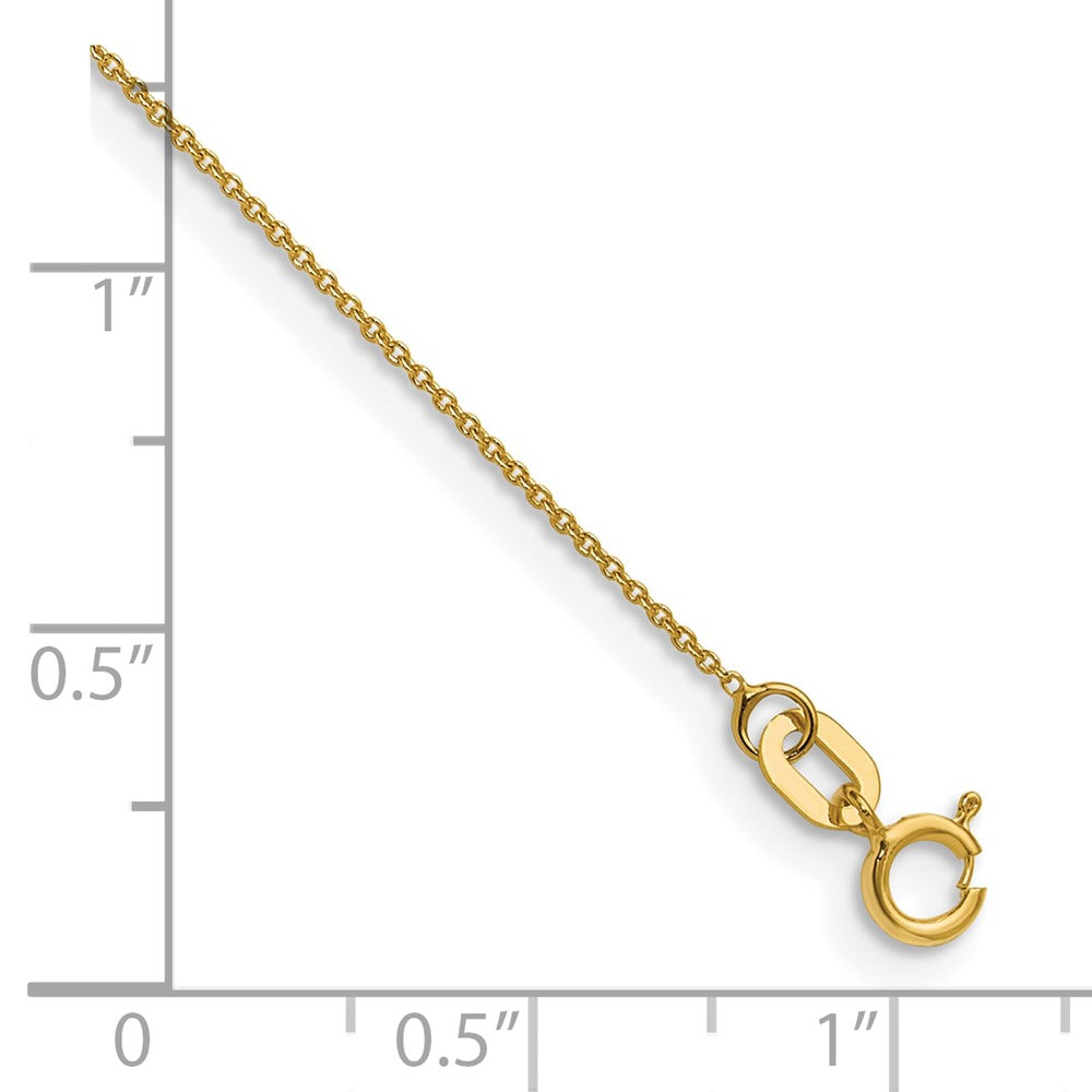 10k .75mm Round Open Link Cable 17in +1in Adjustable Chain
