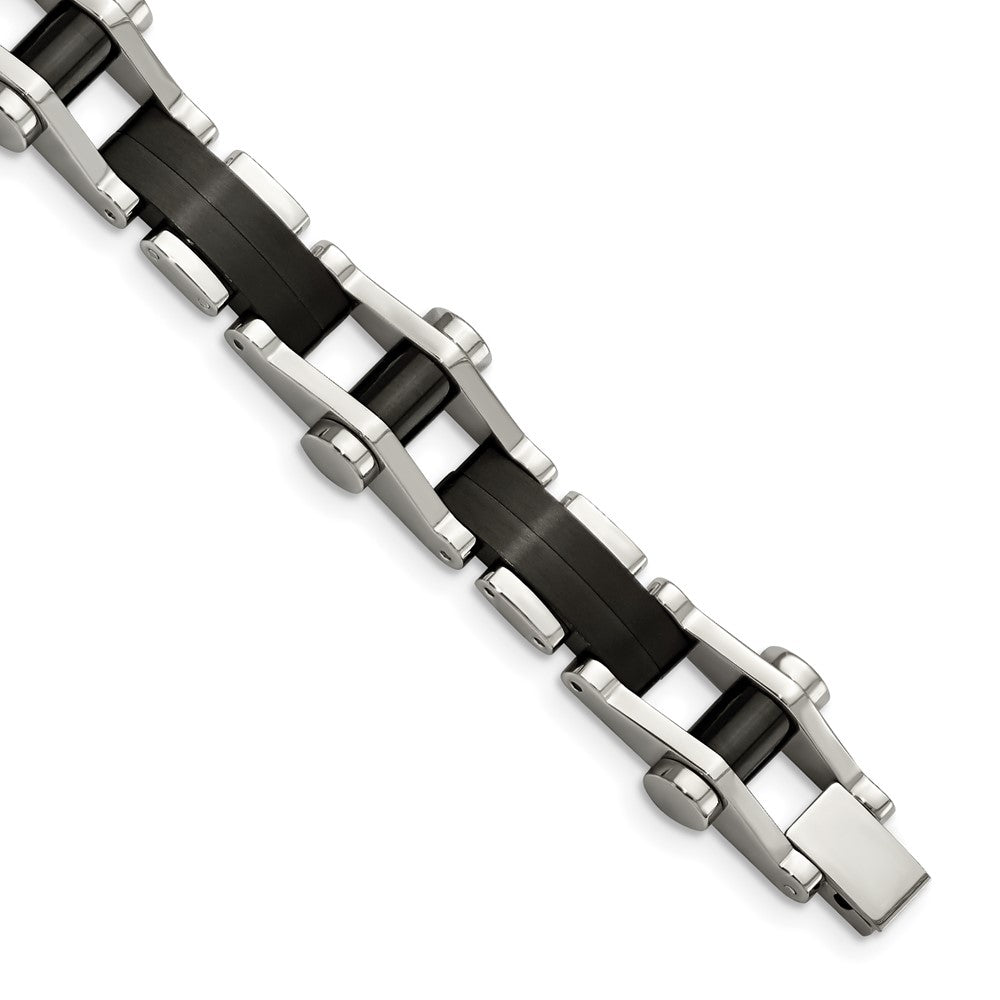 Stainless Steel Polished Black IP-plated 8in Bracelet 8 inches