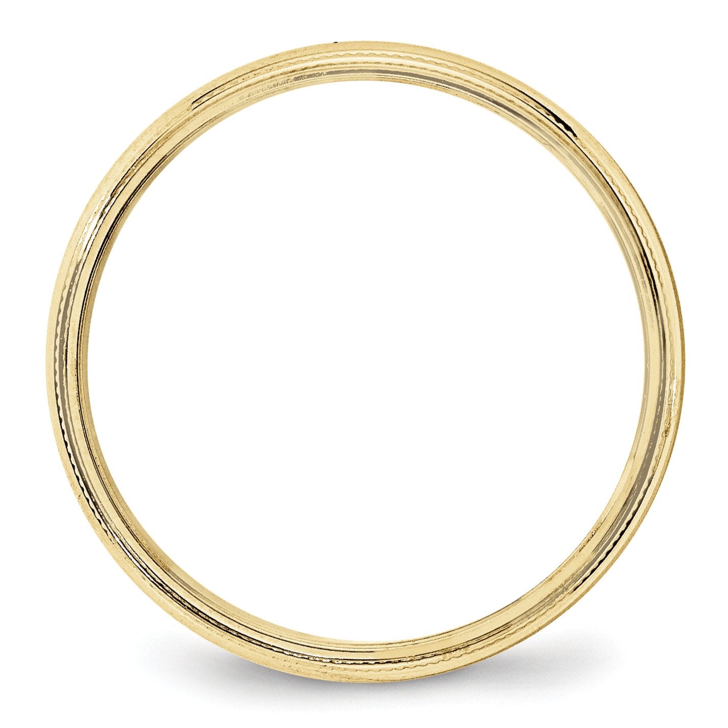 10k Yellow Gold 4mm Lightweight Milgrain Half Round Wedding Band Size 5