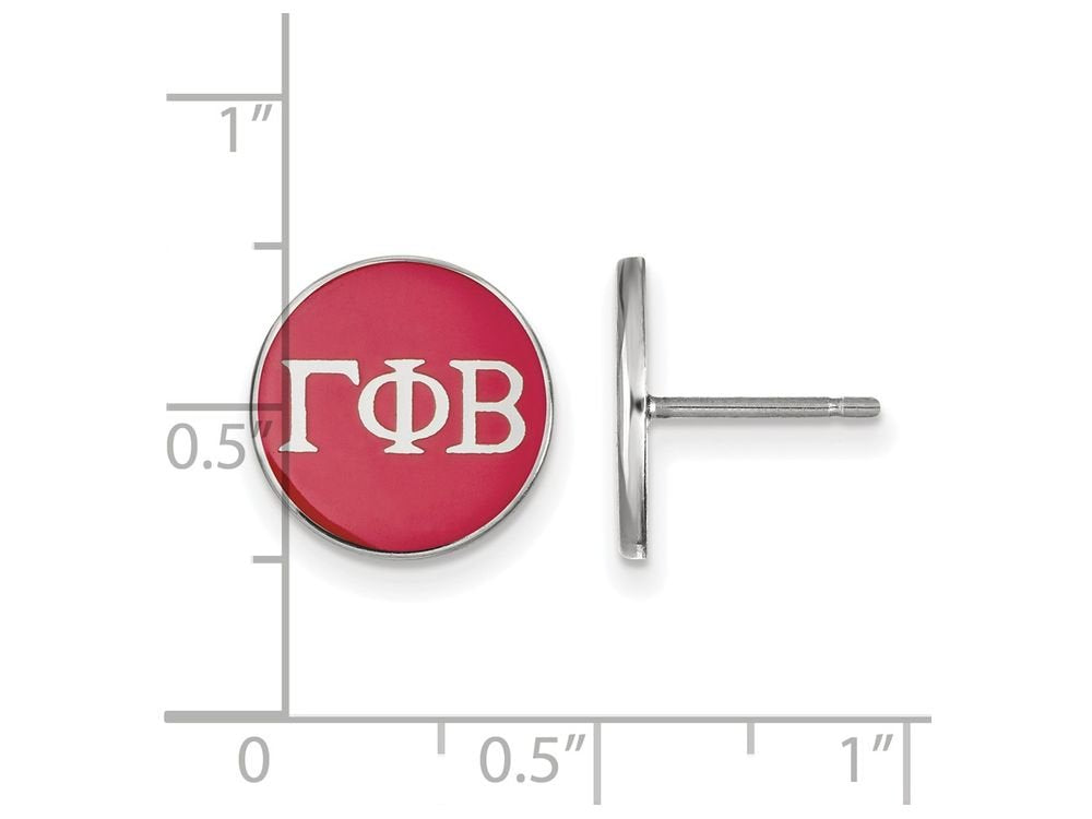 Sterling Silver Official Licensed Greek Sororities Gamma Phi Beta (???) Enameled Post Earrings