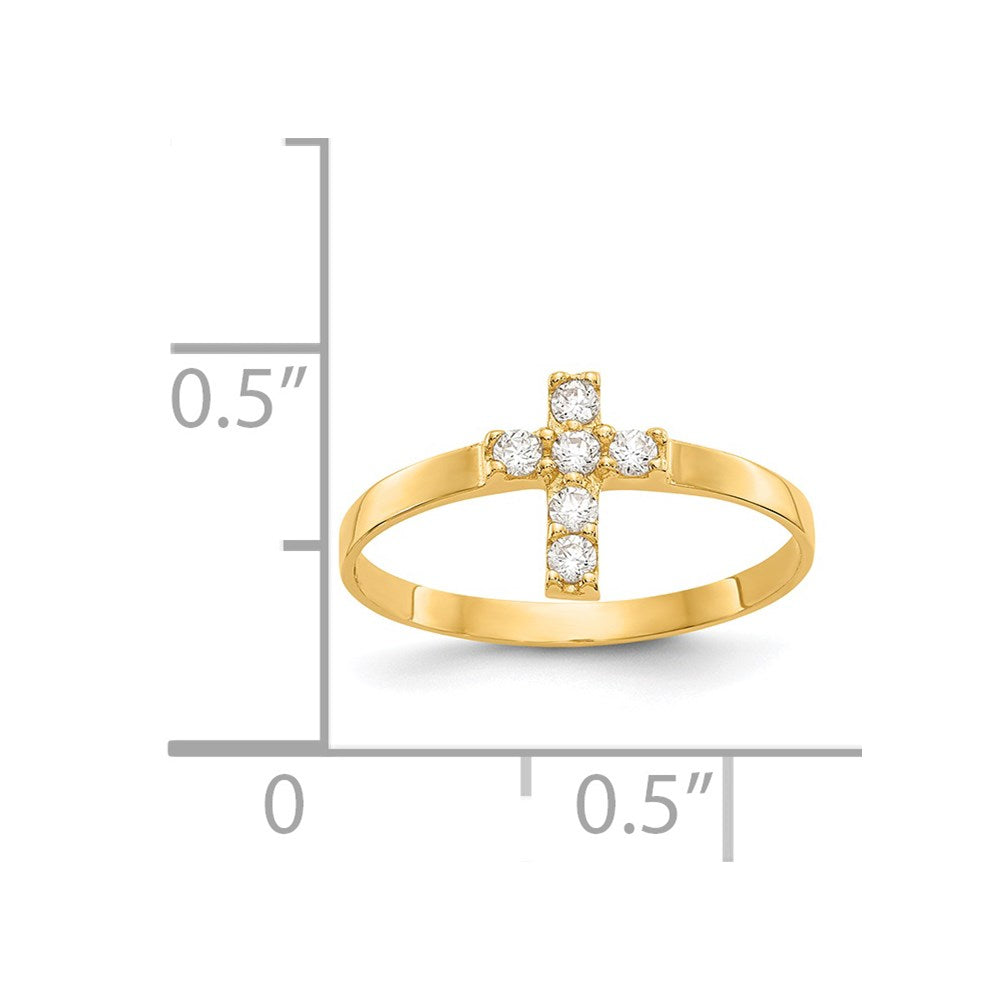 14k Madi K CZ Cross Baby Ring Size 3