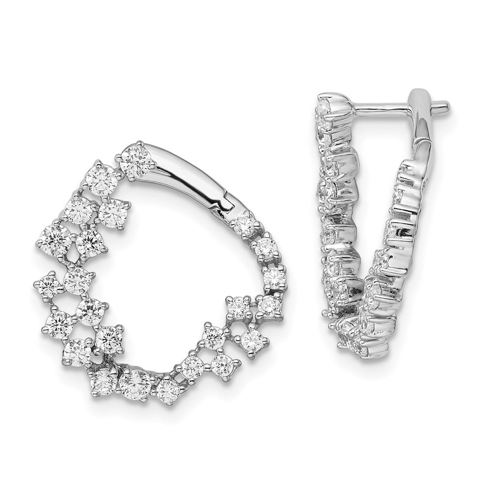 True Origin 14K White Gold 1 1/2 Carat Lab Grown Diamond VS+ F+ Complete Hoop Earrings
