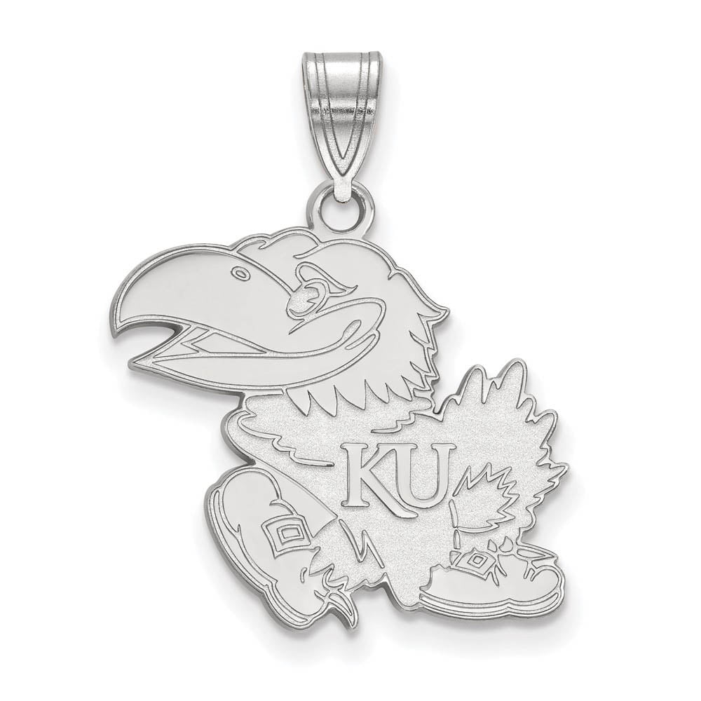 LogoArt Sterling Silver University Of Kansas Large Pendant Necklace Female Adult