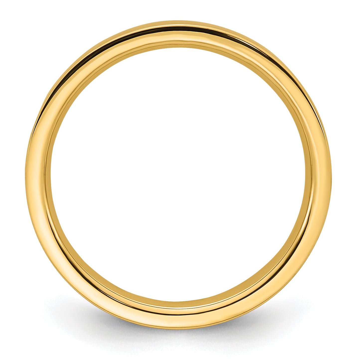 14k Yellow Gold 2.5mm Standard Weight Flat Comfort Fit Wedding Band Size 4.5