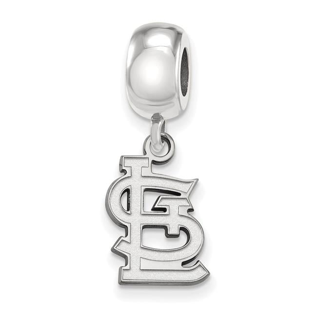 Sterling Silver Rhodium Plated Major League Baseball LogoArt St. Louis Cardinals St. L Dangle Bead