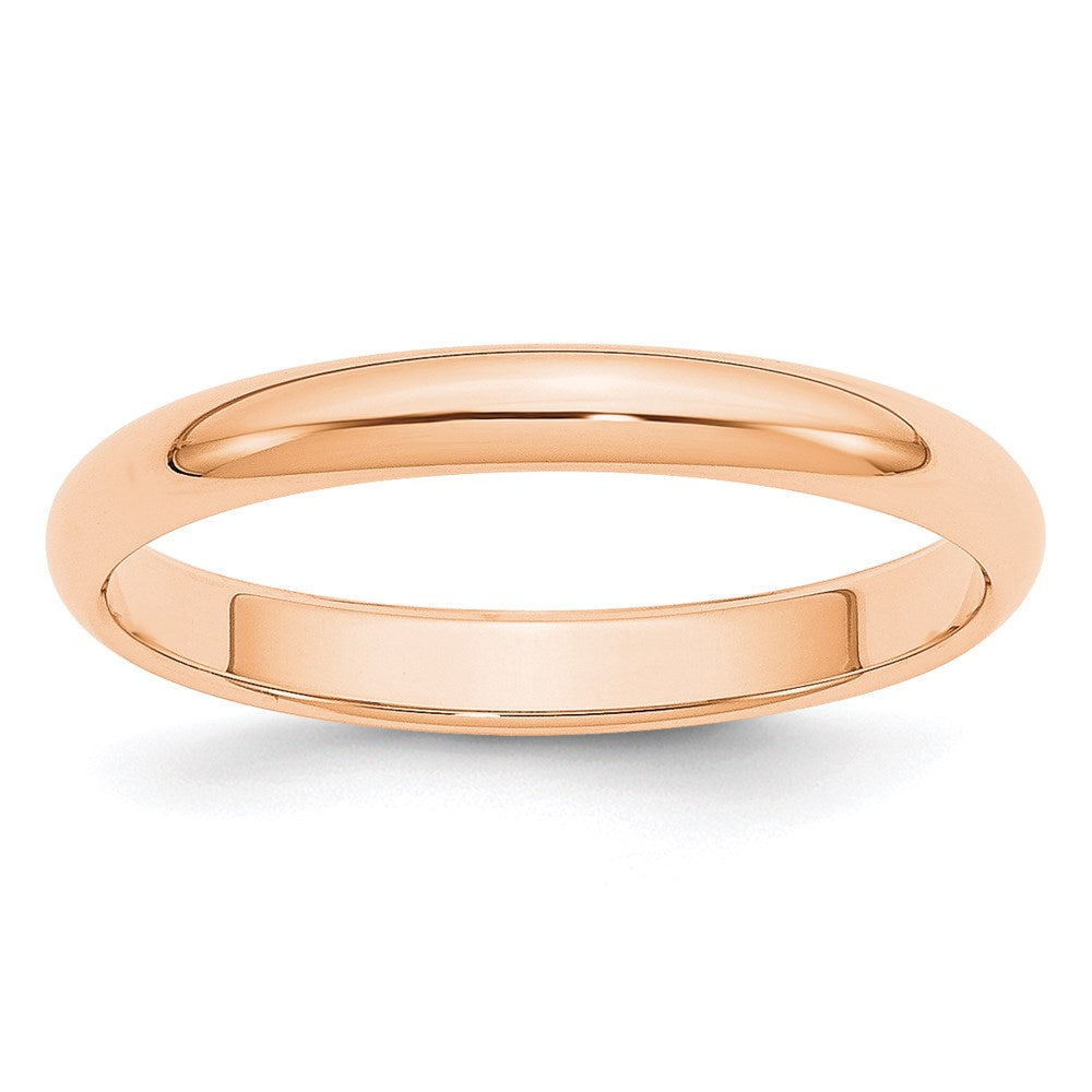 10k Rose Gold 3mm Half Round Wedding Band Size 5.5