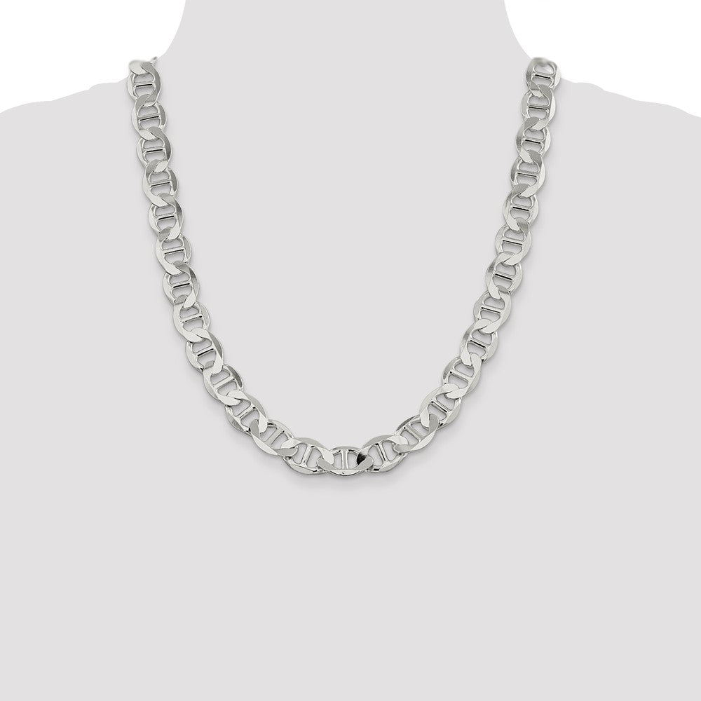 Sterling Silver 12.3mm Flat Anchor Chain 22 Inches