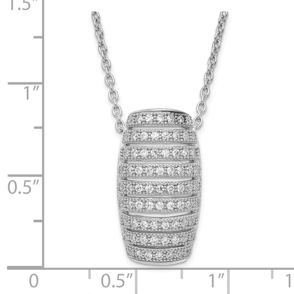Sterling Silver & CZ Brilliant Embers w/ 2in ext Necklace