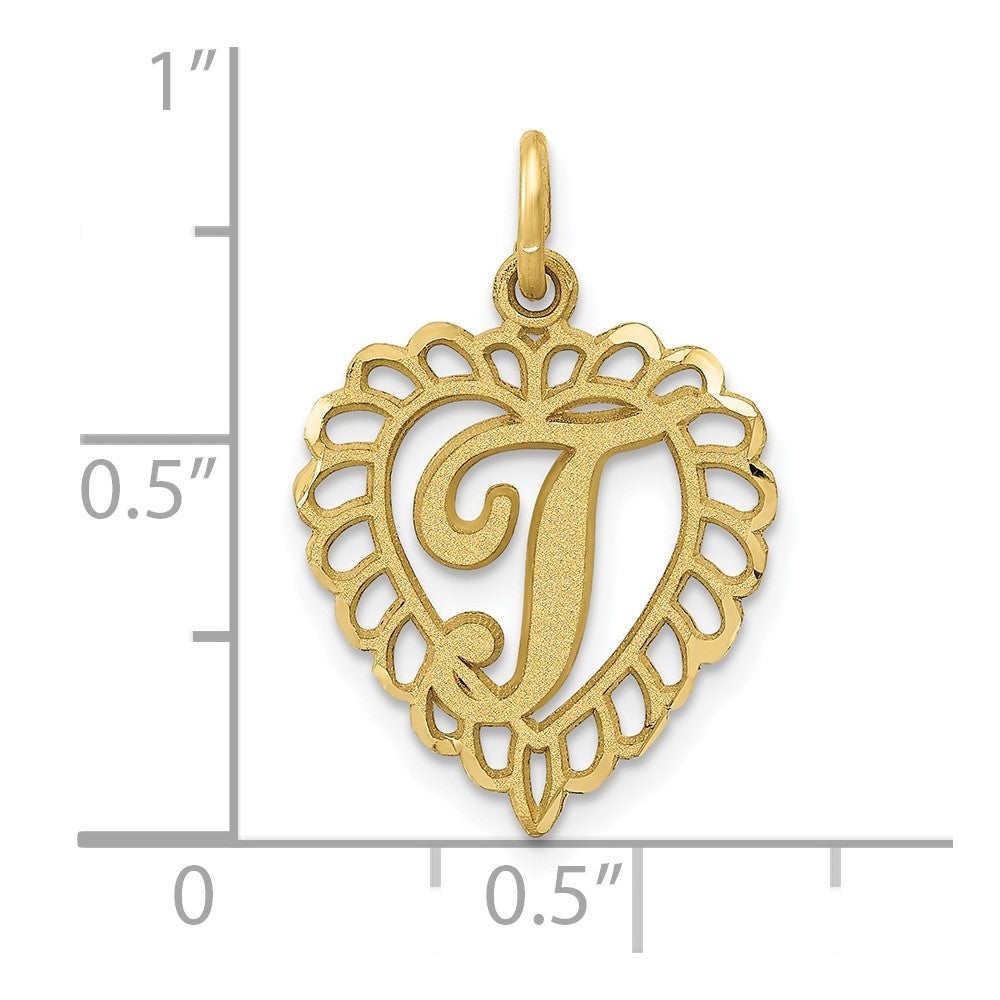 10k Gold Initial T Charm