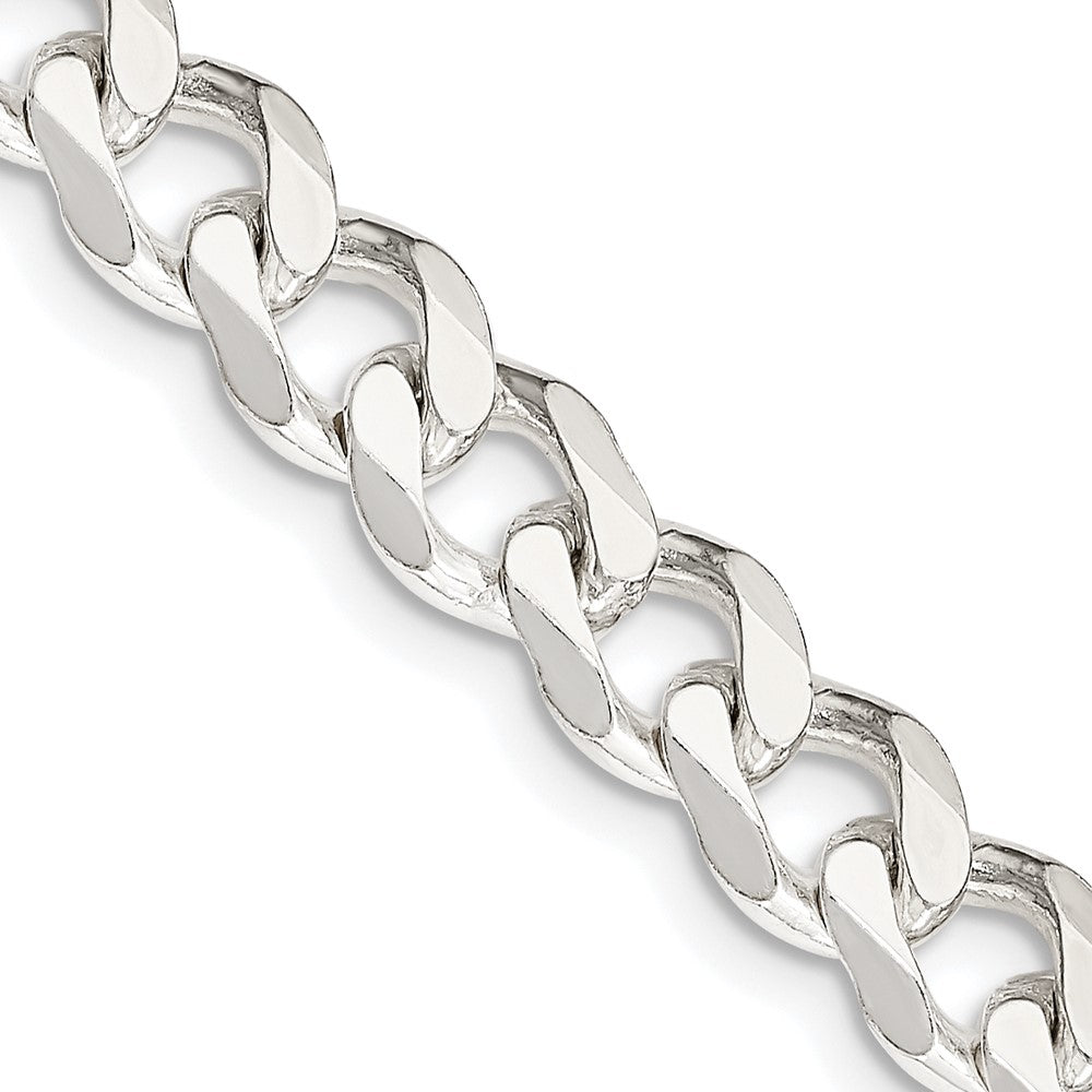 Sterling Silver 7.5mm Curb Chain 26 Inches